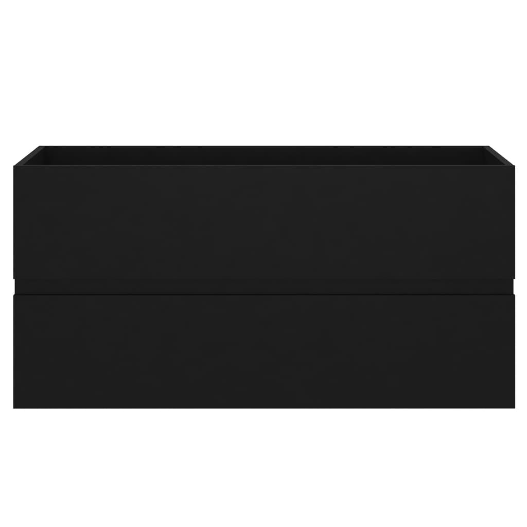 vidaXL Sink Cabinet Black 90x38.5x45 cm Engineered Wood