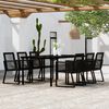 vidaXL 7 Piece Garden Dining Set Black