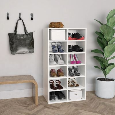 vidaXL Shoe Rack White 54x34x100.5 cm Engineered Wood, white vidaXL Shoe Rack White 54x34x100.5 cm Engineered Wood