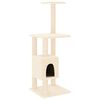 vidaXL Cat Tree with Sisal Scratching Posts Cream 104 cm