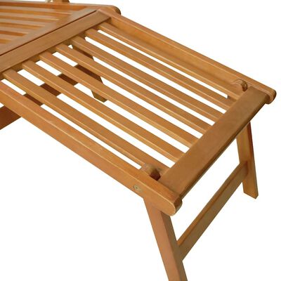 vidaXL Outdoor Deck Chair with Footrest and Table Solid Wood Acacia,  vidaXL Outdoor Deck Chair with Footrest and Table Solid Wood Acacia