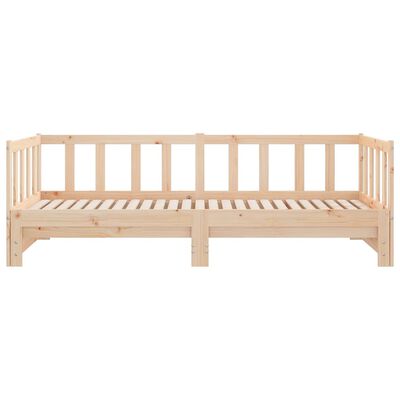 vidaXL Day Bed with Trundle without Mattress 90x200 cm Solid Wood, natural vidaXL Day Bed with Trundle without Mattress 90x200 cm Solid Wood