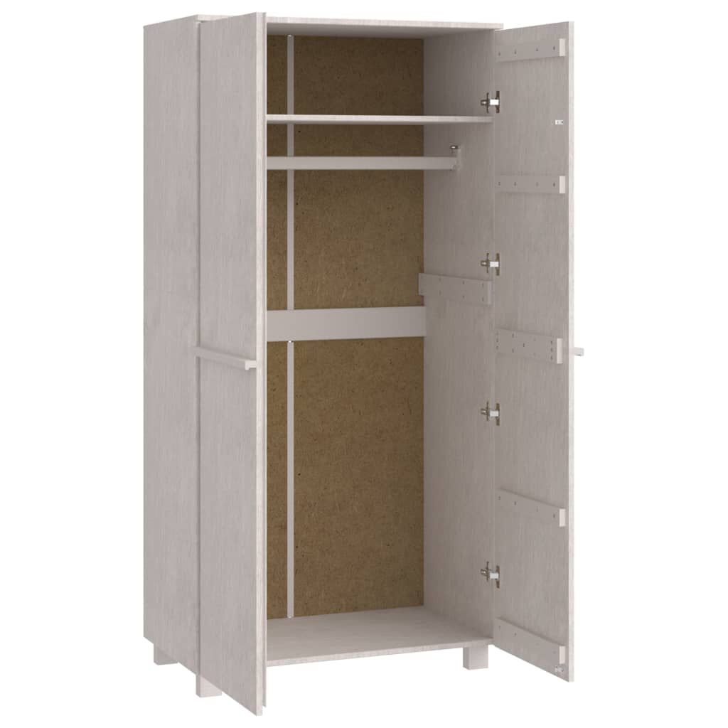 vidaXL Wardrobe HAMAR White 89x50x180 cm Solid Wood Pine