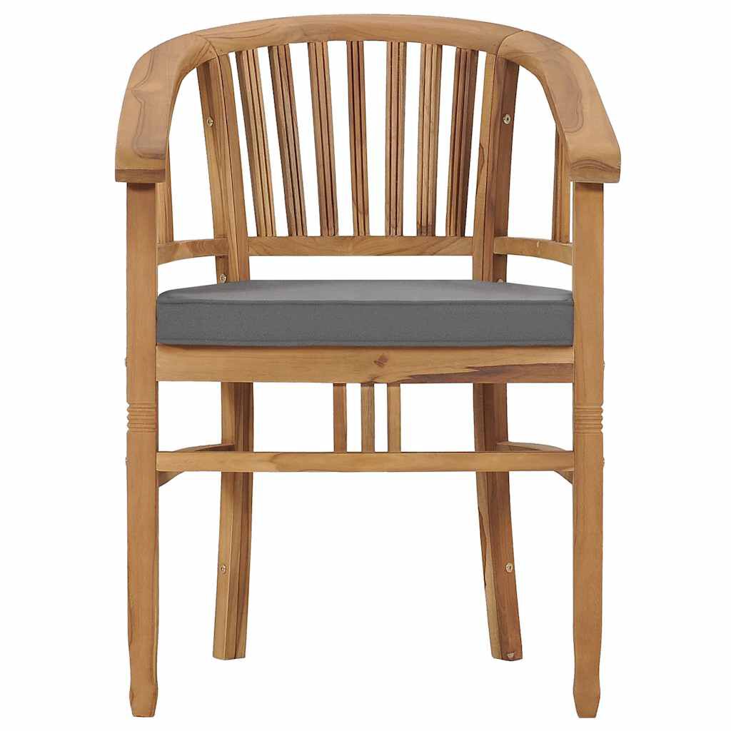 vidaXL Garden Chairs with Cushions 2 pcs Solid Teak Wood