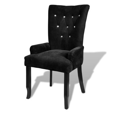 vidaXL Armchair Black Velvet, black vidaXL Armchair Black Velvet