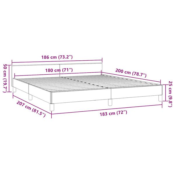 vidaXL Bed Frame without Mattress Cream 180x200 cm Super King Fabric