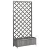 vidaXL Planter with Trellis Grey 90x35x180 cm Solid Wood Fir