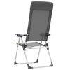 vidaXL Folding Camping Chairs 2 pcs Grey Aluminium