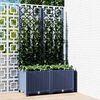 vidaXL Garden Planter with Trellis Blue Grey 80x40x136 cm PP