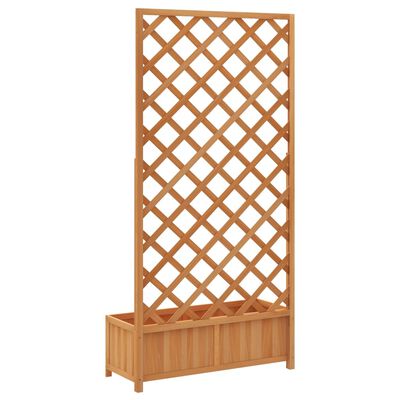 vidaXL Planter with Trellis Brown Solid Wood Fir, brown vidaXL Planter with Trellis Brown Solid Wood Fir