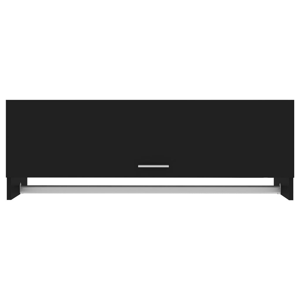 vidaXL Wardrobe Black 100x32.5x35 cm Engineered Wood