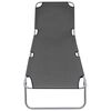 vidaXL Foldable Sunlounger with Adjustable Backrest Grey