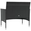 vidaXL 16 Piece Garden Lounge Set with Cushions Poly Rattan Black