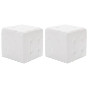vidaXL Pouffe 2 pcs White 30x30x30 cm Faux Leather