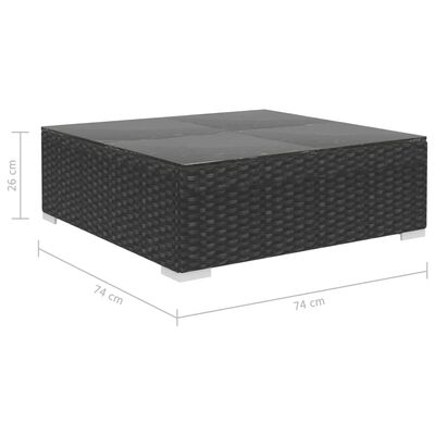 vidaXL 5 Piece Garden Lounge Set with Cushions Poly Rattan Black, black vidaXL 5 Piece Garden Lounge Set with Cushions Poly Rattan Black