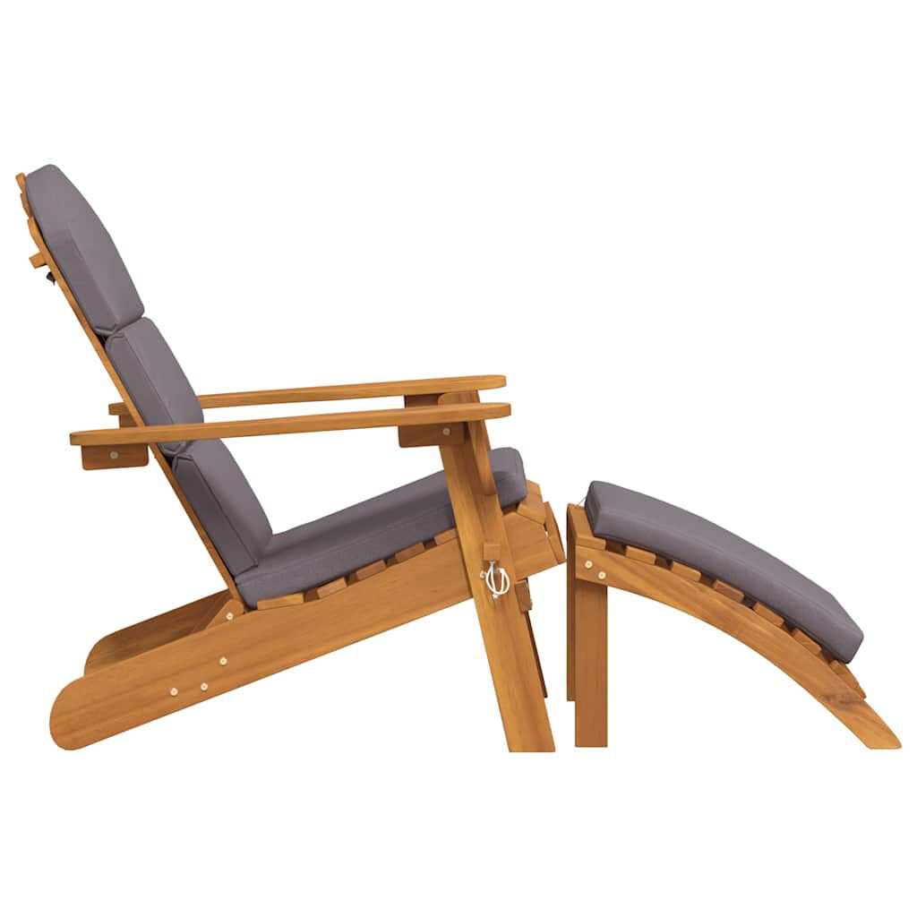 vidaXL Adirondack Garden Chair with Footrest Solid Wood Acacia