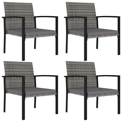 vidaXL Garden Dining Chairs 4 pcs Poly Rattan Grey, grey vidaXL Garden Dining Chairs 4 pcs Poly Rattan Grey