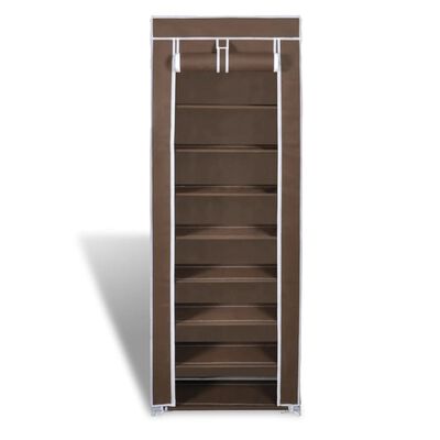 Fabric Shoe Cabinet with Cover 162 x 57 x 29 cm Brown, brown Fabric Shoe Cabinet with Cover 162 x 57 x 29 cm Brown