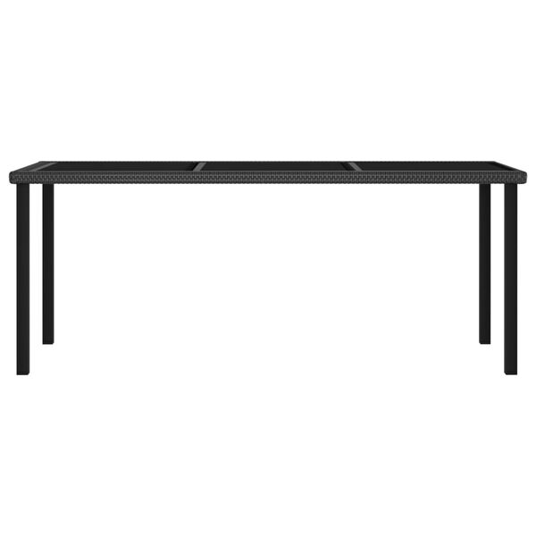 vidaXL 9 Piece Garden Dining Set Poly Rattan Black