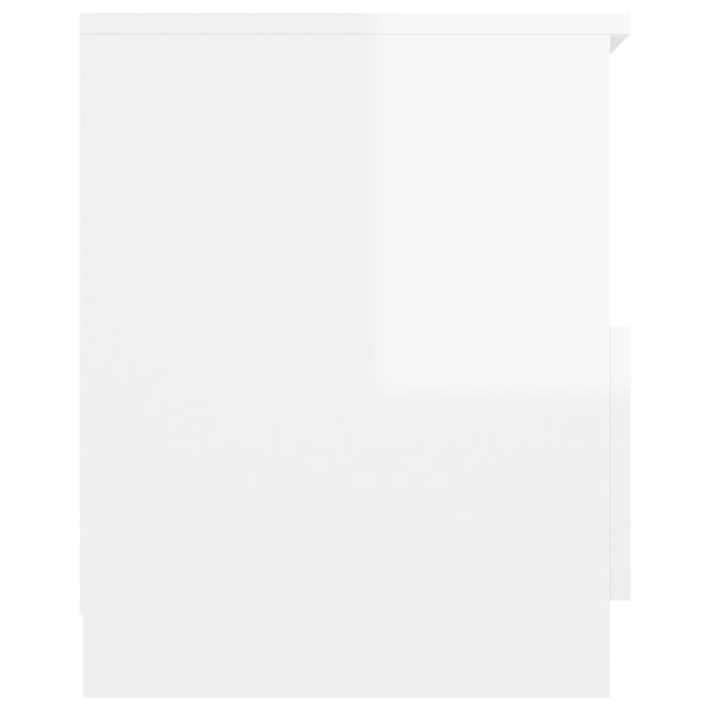vidaXL Bed Cabinet High Gloss White 40x40x50 cm Engineered Wood