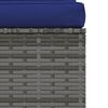 vidaXL 3-Seater Sofa with Cushions Grey Poly Rattan