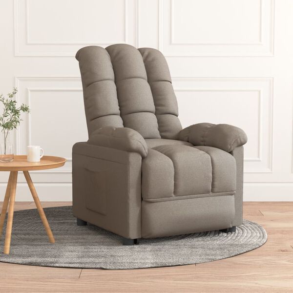 vidaXL Recliner Chair Taupe Fabric