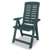 vidaXL Reclining Garden Chairs 2 pcs Plastic Green