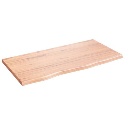 vidaXL Table Top Light Brown 80x40x2 cm Treated Solid Wood Oak