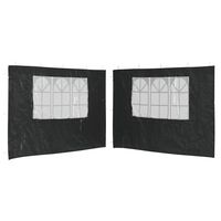 vidaXL Party Tent Sidewall 2 pcs with Window PE Anthracite, anthracite vidaXL Party Tent Sidewall 2 pcs with Window PE Anthracite