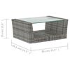 vidaXL 16 Piece Garden Lounge Set with Cushions Poly Rattan Grey