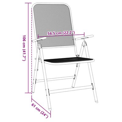 vidaXL Folding Garden Chairs 4 pcs Expanded Metal Mesh Anthracite,  vidaXL Folding Garden Chairs 4 pcs Expanded Metal Mesh Anthracite