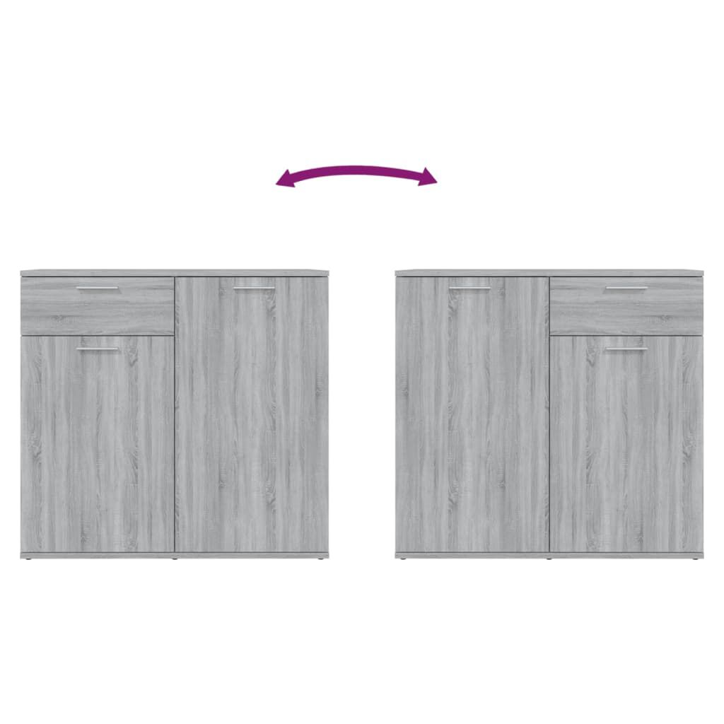 vidaXL Sideboard Grey Sonoma 80x36x75 cm Engineered Wood