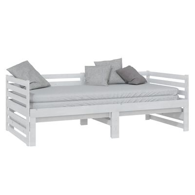 vidaXL Pull-out Day Bed without Mattress White 2x(90x200)cm, white vidaXL Pull-out Day Bed without Mattress White 2x(90x200)cm