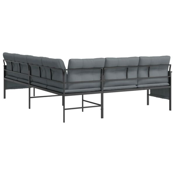 vidaXL Garden Corner Sofa Anthracite Steel and Textilene