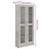 vidaXL Vitrine Cabinet Concrete Grey 82.5x30.5x185 cm Engineered Wood