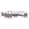 vidaXL 12 Piece Garden Lounge Set with Cushions Black Poly Rattan