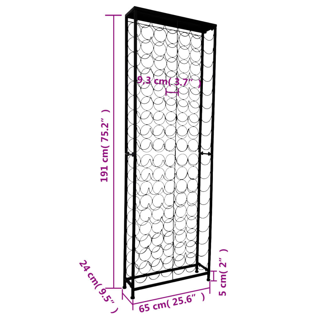 vidaXL Wine Rack for 108 Bottles Metal