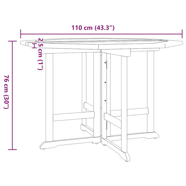 vidaXL 5 Piece Folding Outdoor Dining Set Solid Wood Teak