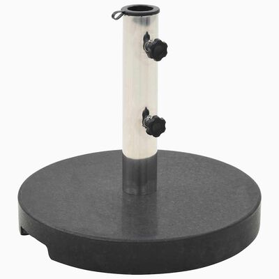vidaXL Parasol Base Granite 20 kg Round Black, Black vidaXL Parasol Base Granite 20 kg Round Black