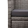 vidaXL Reclining Garden Chairs 2 pcs with Cushions Poly Rattan Grey