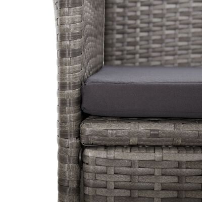 vidaXL Reclining Garden Chairs 2 pcs with Cushions Poly Rattan Grey, grey vidaXL Reclining Garden Chairs 2 pcs with Cushions Poly Rattan Grey