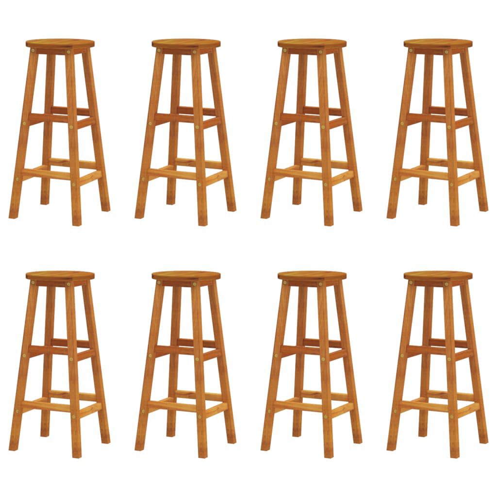 vidaXL Bar Stools 8 pcs Solid Wood Acacia