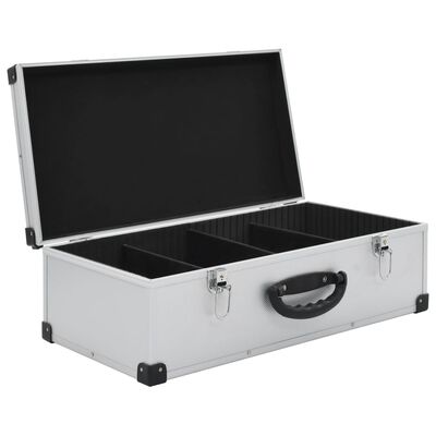 vidaXL CD Case for 80 CDs Aluminium ABS Silver, silver vidaXL CD Case for 80 CDs Aluminium ABS Silver