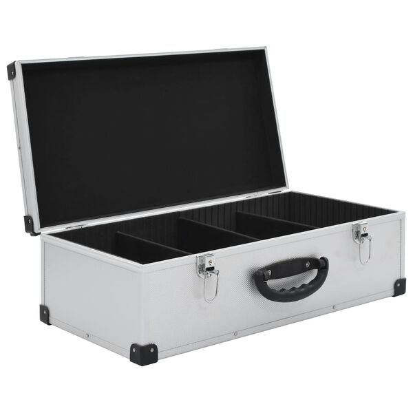 vidaXL CD Case for 80 CDs Aluminium ABS Silver