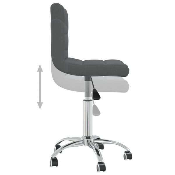 vidaXL Swivel Dining Chair Dark Grey Fabric