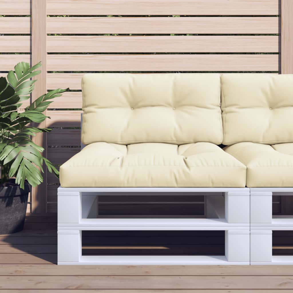 vidaXL Pallet Cushions 2 pcs Cream Fabric