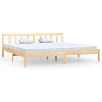 vidaXL Bed Frame without Mattress Solid Wood 200x200 cm, natural vidaXL Bed Frame without Mattress Solid Wood 200x200 cm