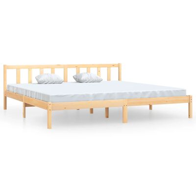 vidaXL Bed Frame without Mattress Solid Wood 200x200 cm, natural vidaXL Bed Frame without Mattress Solid Wood 200x200 cm