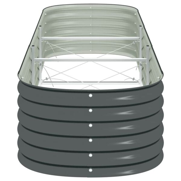 vidaXL Garden Raised Bed 320x80x44 cm Galvanised Steel Grey