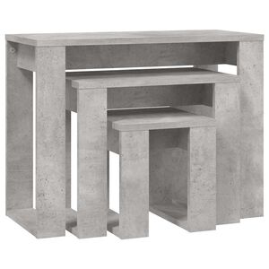 vidaXL Nesting Tables 3 pcs Concrete Grey Engineered Wood